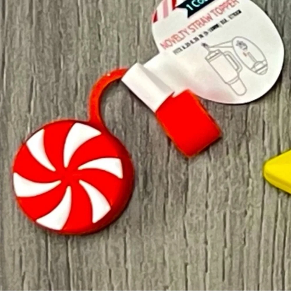 3 for $15 SALE Target Christmas Red & White Peppermint Novelty Straw Topper